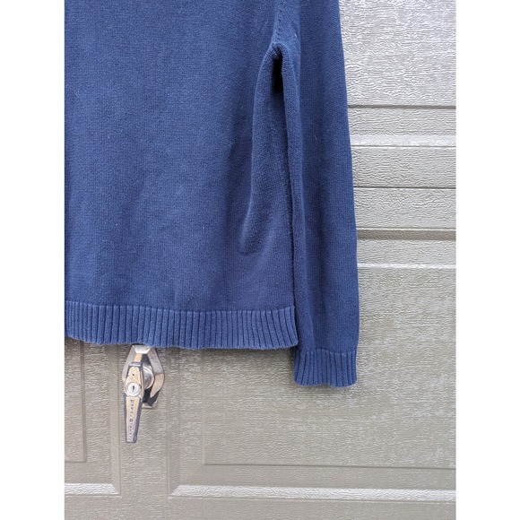 Vintage Y2K Ralph Lauren Navy Blue Embroidered Crest Knit Sweater - Picture 11 of 11